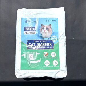 Disposable Cat Diapers Small 24-Pack Ultra Absorbent & Leakage Proof Adjustable